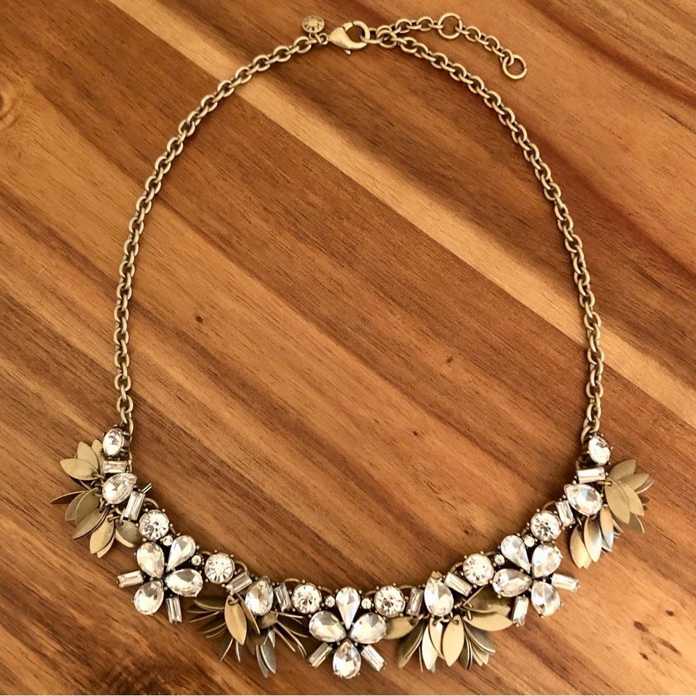 J.Crew | Rhinestone and Paillette Pendant Necklace | 18” Adjustable